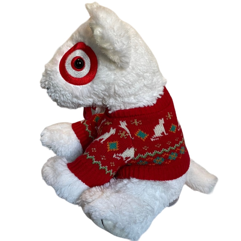 Target Bullseye Christmas Sweater Holiday Limited Edition Plush Dog 2012 13” EUC